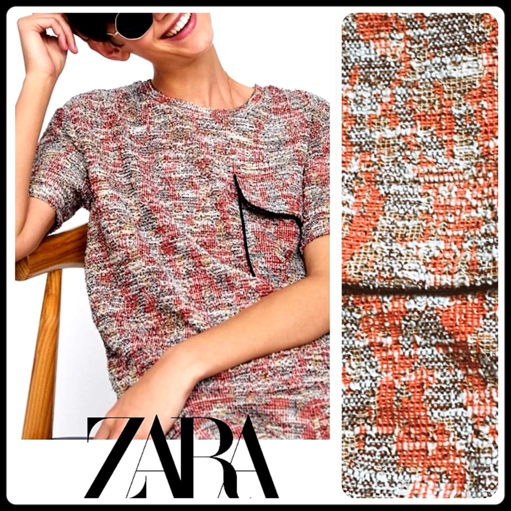 Zara metallic thread knit top